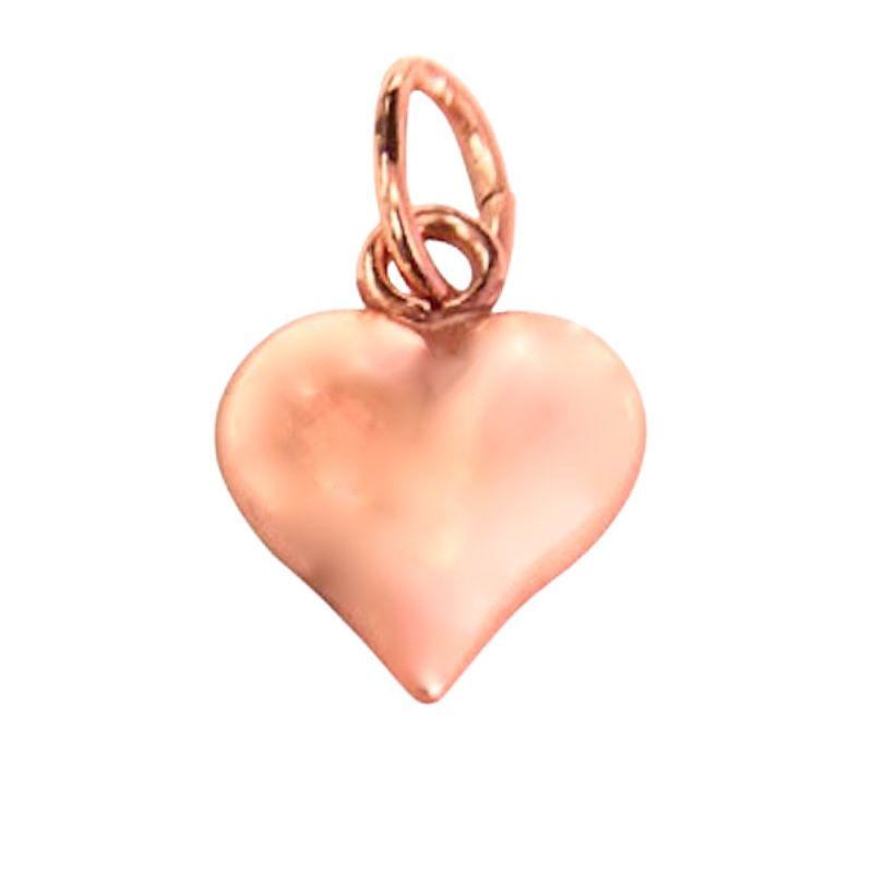 Rose Gold Vermeil Puffed Heart Charm